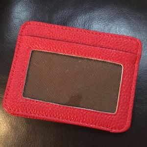 Red woman’s front id window card holder